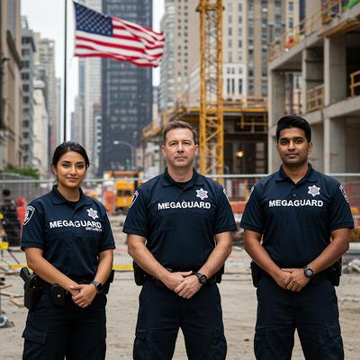 Professional security on duty at a site